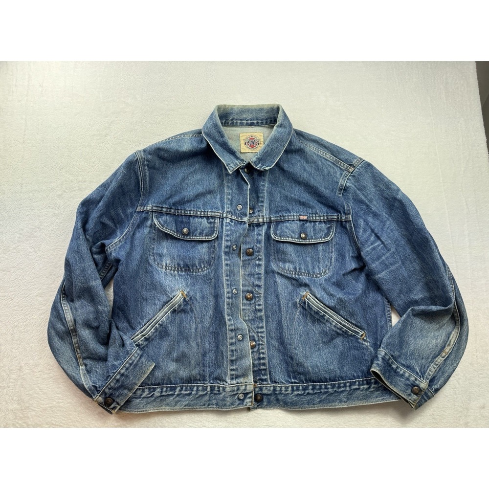 GWG Vintage Denim Jacket – Canadian Snap Front, Size L 80's Streetwear Retro